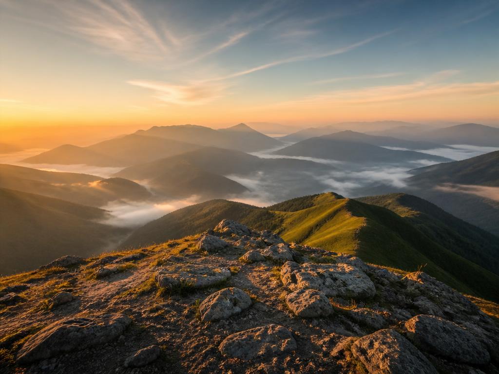 Randonnée en montagne près d'une cascade, air pur et lumière naturelle